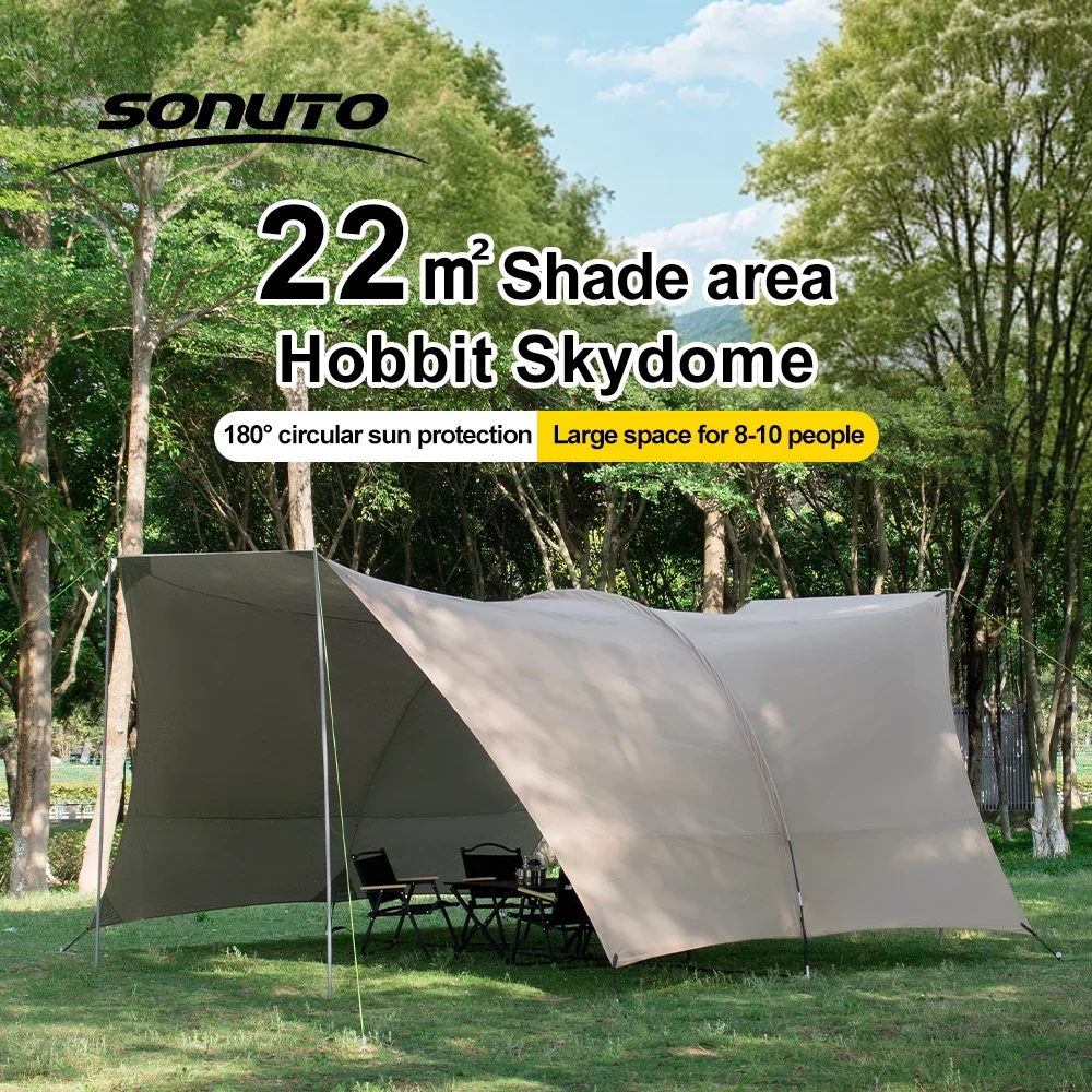 Sonuto 8-14P Car Awning Tent 210D Waterproof Windproof UV Sun Shelter Anti-Mosquito Beach Camping Tent Portable for