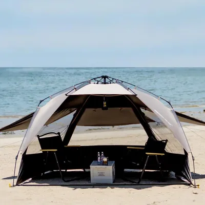 Sonuto Outdoor 3-4P One-Touch Camping Tent Quick Automatic Opening Beach Fishing Tent Family Travel Picnic Park Anti-UV