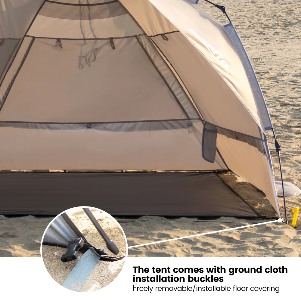 Sonuto Outdoor 3-4P One-Touch Camping Tent Quick Automatic Opening Beach Fishing Tent Family Travel Picnic Park Anti-UV