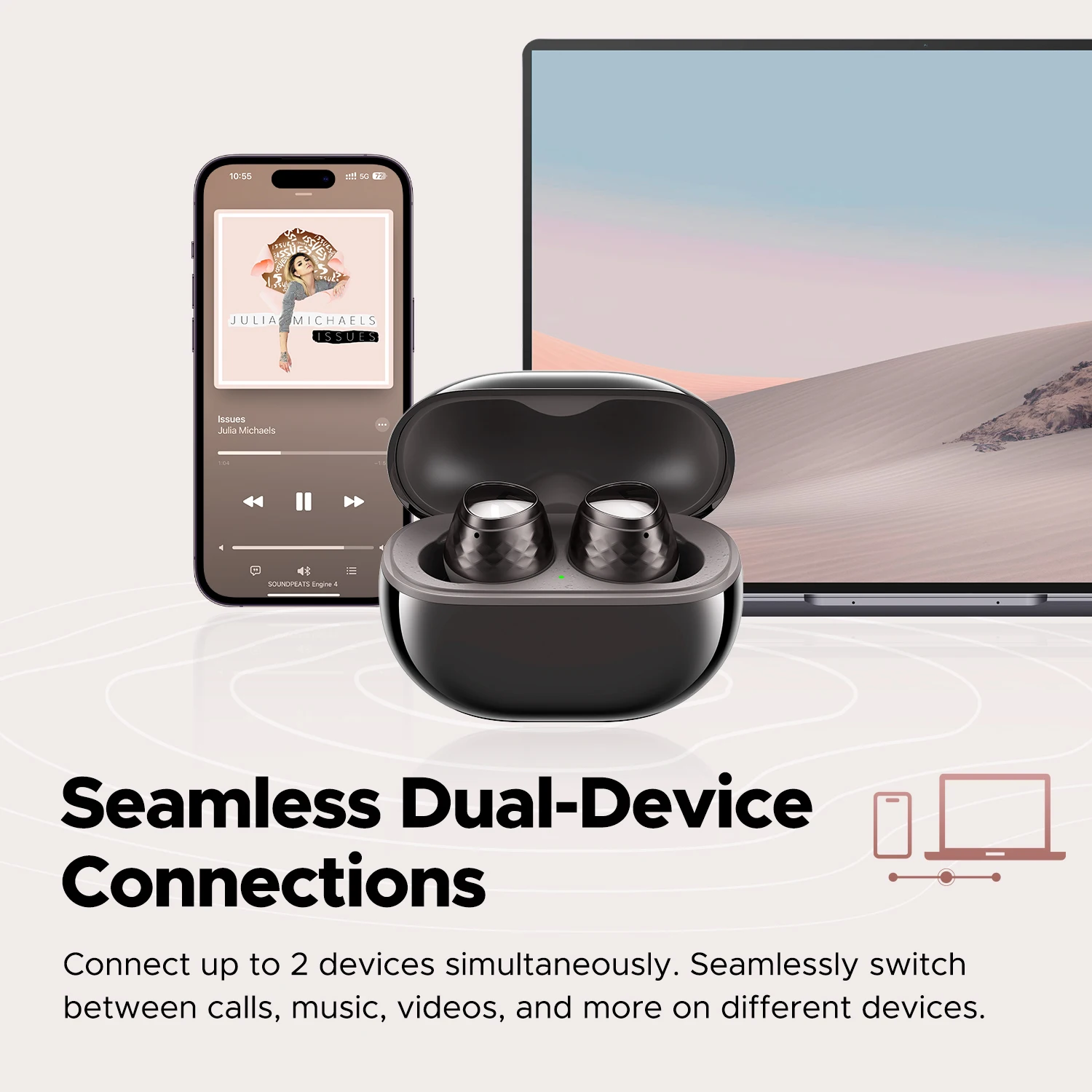 SoundPEATS Engine4 Hi-Res Bluetooth 5.3 Wireless Earbuds with LDAC, Coaxial Dual Dynamic Drivers for Stereo Sound SoundPEATS Engine4 Hi-Res Bluetooth 5.3 Wireless Earbuds with LDAC, Coaxial Dual Dynamic Drivers for Stereo Sound