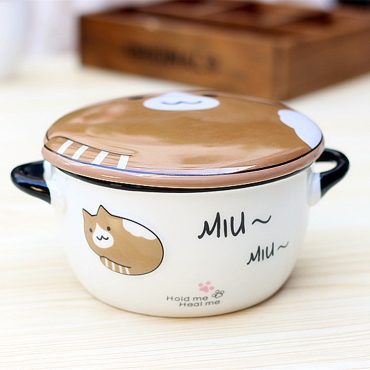 Soup Bowl Cartoon Cat Design Soup Bowl Cartoon Cat Design