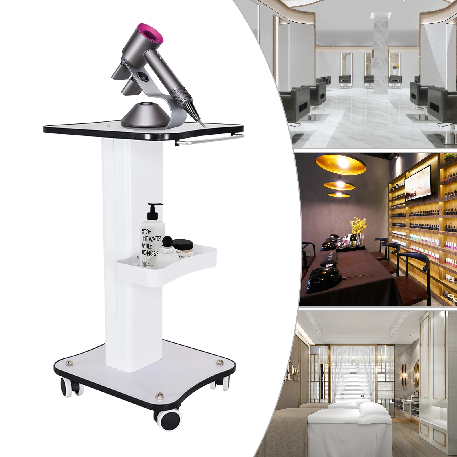 SPA Beauty Storage Beauty Salon Stand Rolling Trolley Cart Equipment Machine Holder Organizer 3 Tier with Push Handle SPA Beauty Storage Beauty Salon Stand Rolling Trolley Cart Equipment Machine Holder Organizer 3 Tier with Push Handle