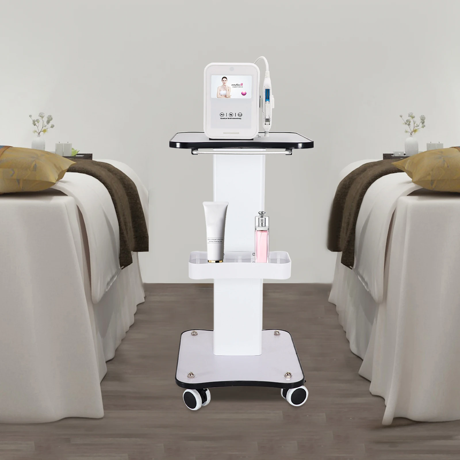 SPA Beauty Storage Beauty Salon Stand Rolling Trolley Cart Equipment Machine Holder Organizer 3 Tier with Push Handle SPA Beauty Storage Beauty Salon Stand Rolling Trolley Cart Equipment Machine Holder Organizer 3 Tier with Push Handle