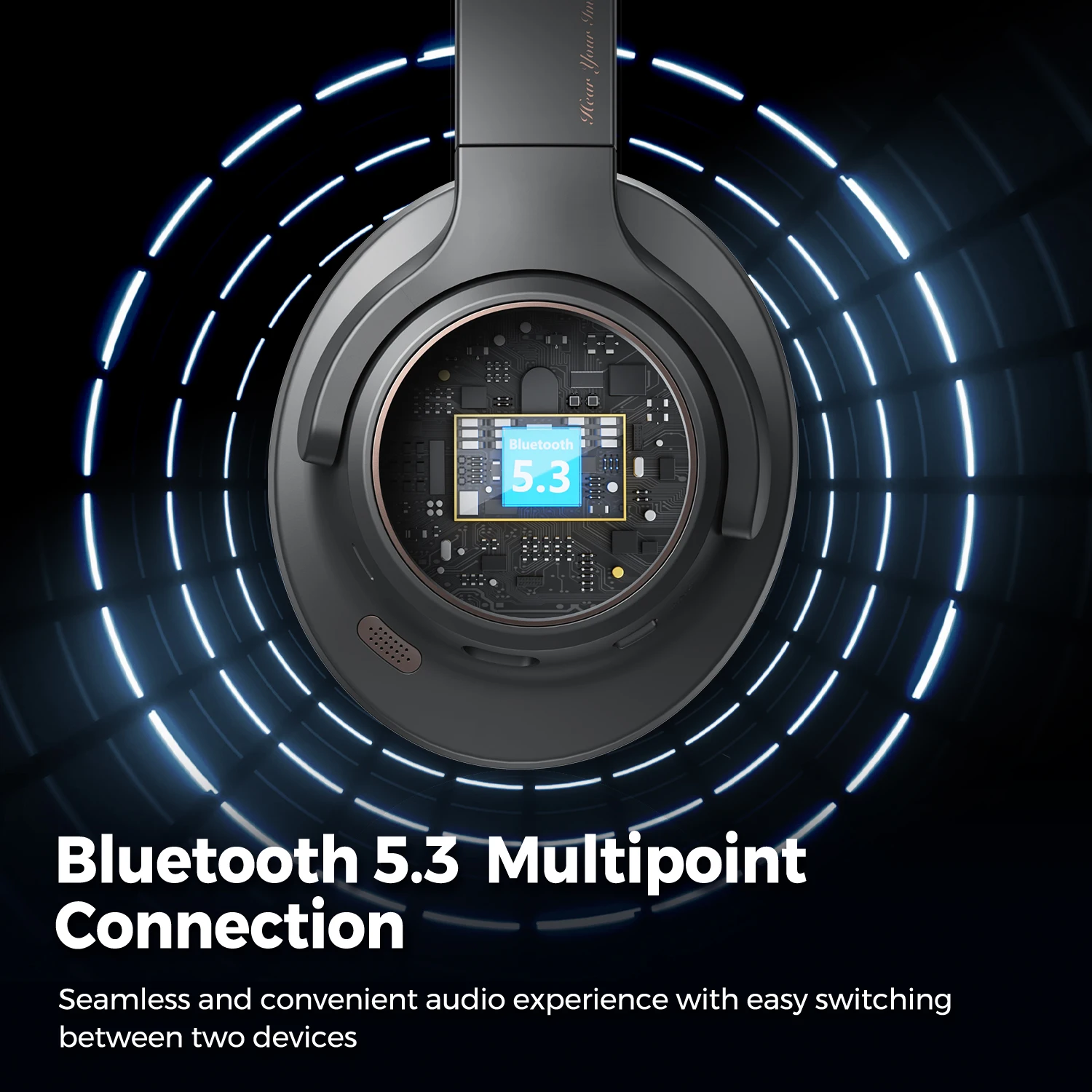 Space Headphones Bluetooth 5.3 Hybrid Active Noise Cancelling Wireless Headphone,123H Play,Mic,Multipoint Connection Space Headphones Bluetooth 5.3 Hybrid Active Noise Cancelling Wireless Headphone,123H Play,Mic,Multipoint Connection
