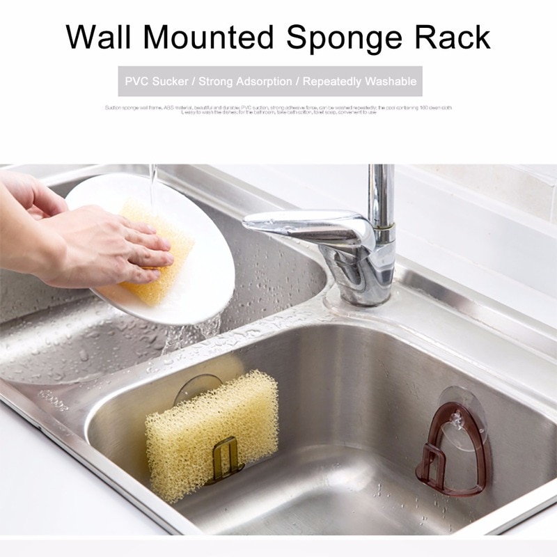Space Saving Suction Sponge Holder Space Saving Suction Sponge Holder
