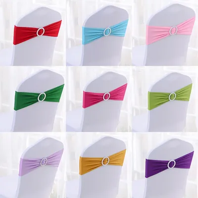 Spandex Solid Color Chair Sash (10/50 pcs)
