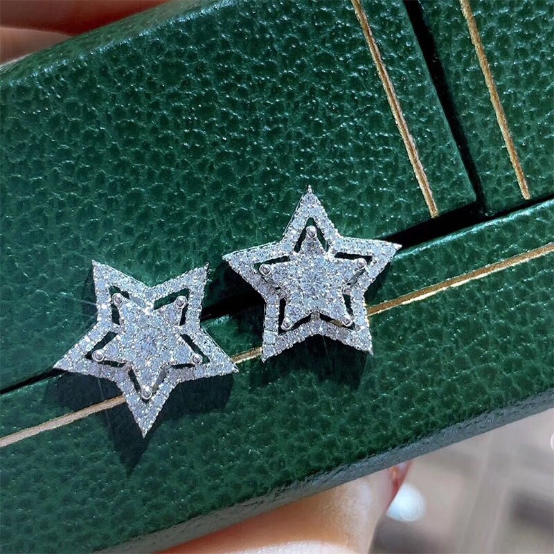 Sparkling Ladies Star Stud Earrings