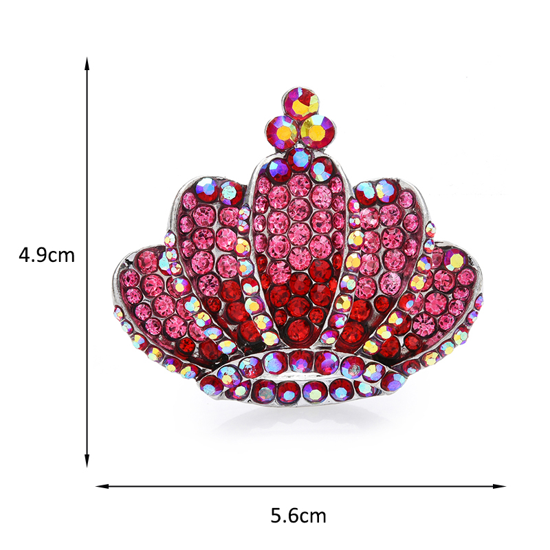 Sparkling Rhinestone Crown Brooch Pin