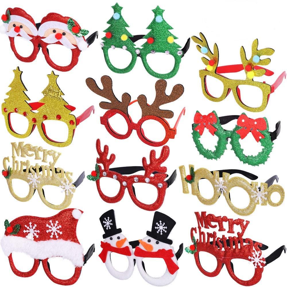 Sparkly Christmas Party Glasses (12 pcs)