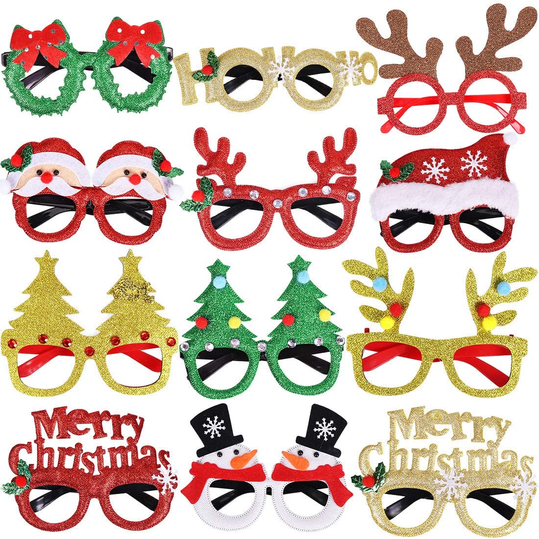 Sparkly Christmas Party Glasses (12 pcs)