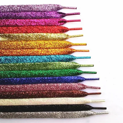 Sparkly Polyester Flat Glitter Shoelaces Sparkly Polyester Flat Glitter Shoelaces