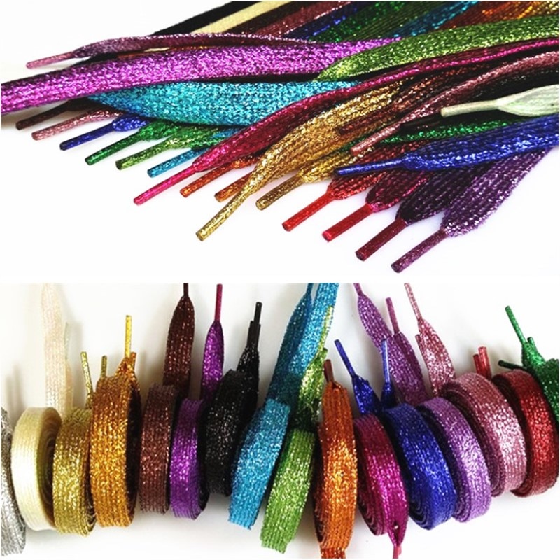 Sparkly Polyester Flat Glitter Shoelaces Sparkly Polyester Flat Glitter Shoelaces