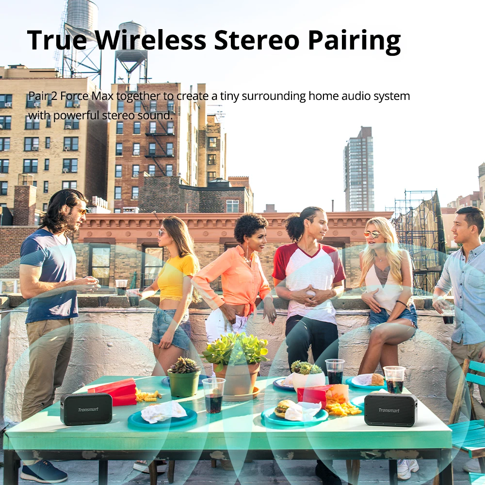 Speaker 80W Powerful Bluetooth Speaker with TWS Bluetooth 5.0 Waterproof IPX6 Built-in Powerbank