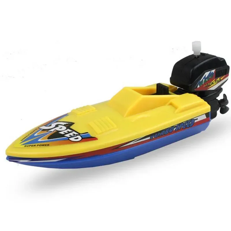 Speed Boat Clockwork Toys Ship Wind Up Toy Float In Water Kids Toys Classic Bathtub Shower Bath Toy for Children Boys