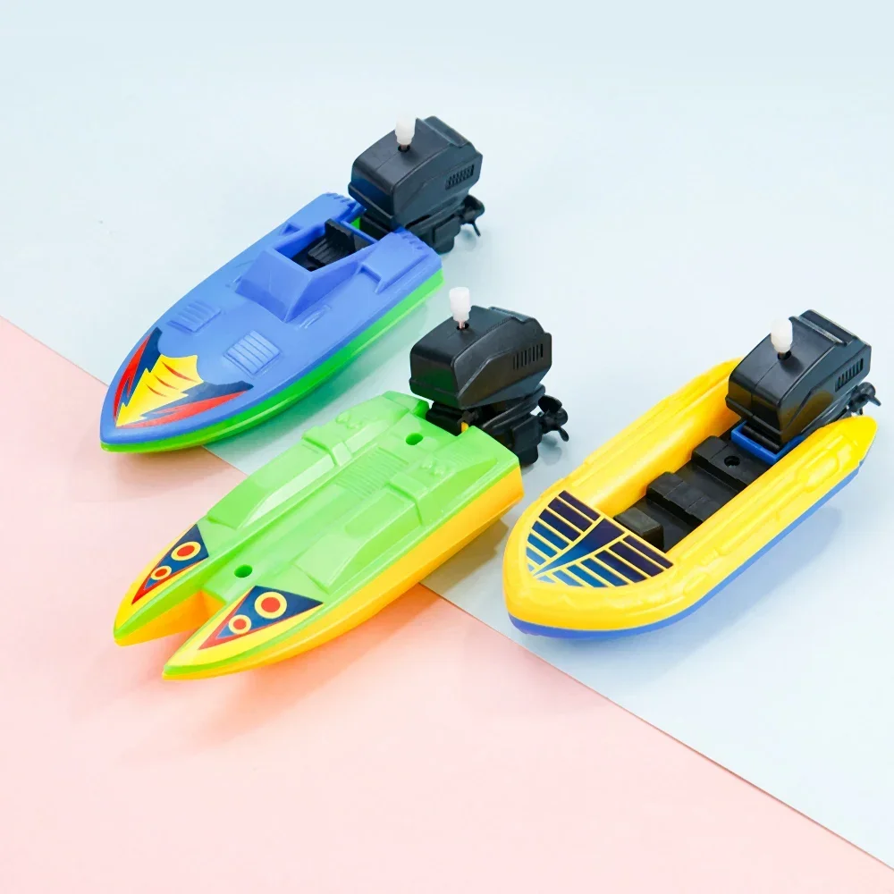 Speed Boat Clockwork Toys Ship Wind Up Toy Float In Water Kids Toys Classic Bathtub Shower Bath Toy for Children Boys