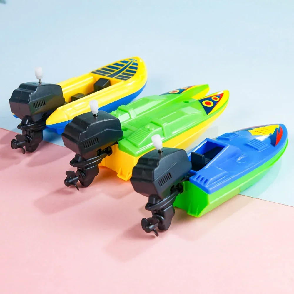 Speed Boat Clockwork Toys Ship Wind Up Toy Float In Water Kids Toys Classic Bathtub Shower Bath Toy for Children Boys