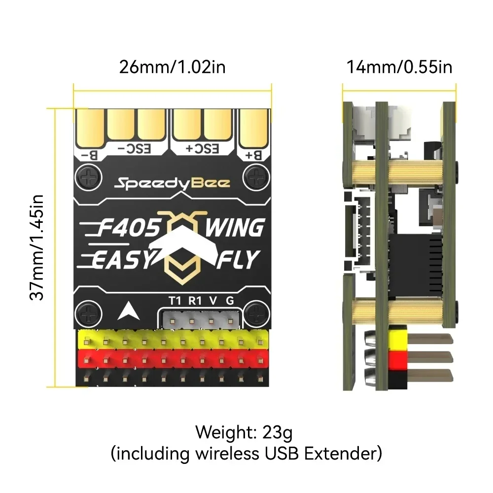 SpeedyBee F405 WING MINI Fixed Wing Flight Controller 2-6S LiPo for RC Fixed Wing Model Airplane Drone SpeedyBee F405 WING MINI Fixed Wing Flight Controller 2-6S LiPo for RC Fixed Wing Model Airplane Drone