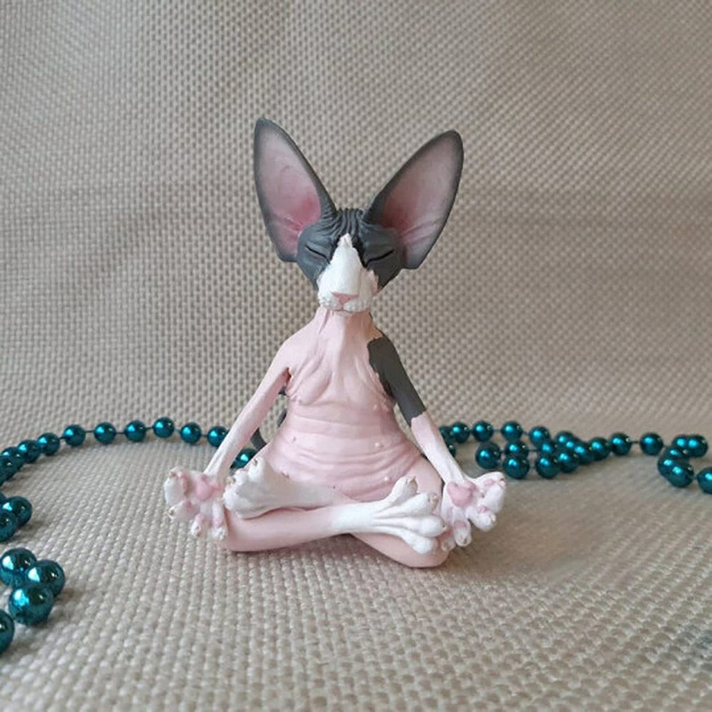 Sphynx Cat Statue Collectible Meditation Figurine