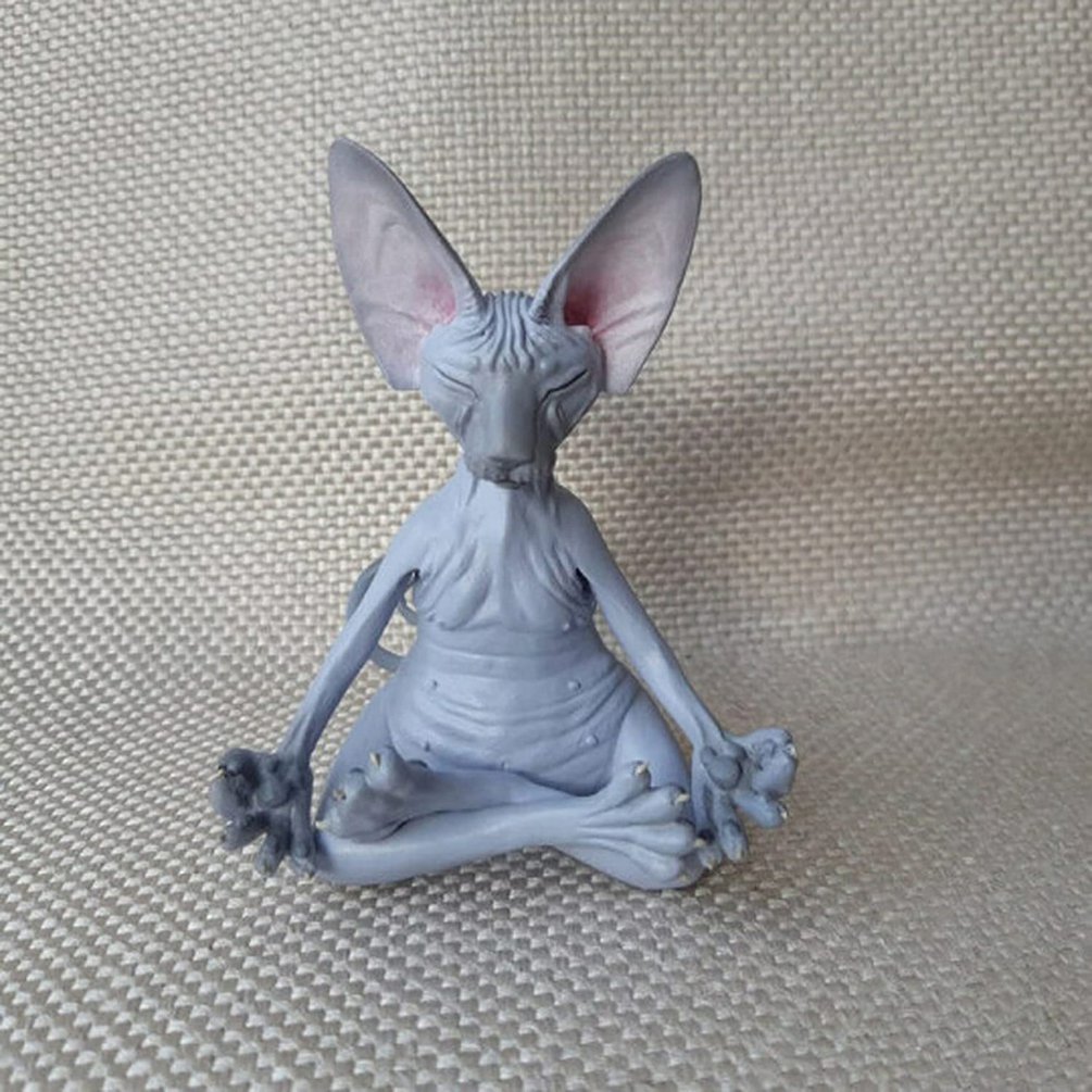 Sphynx Cat Statue Collectible Meditation Figurine