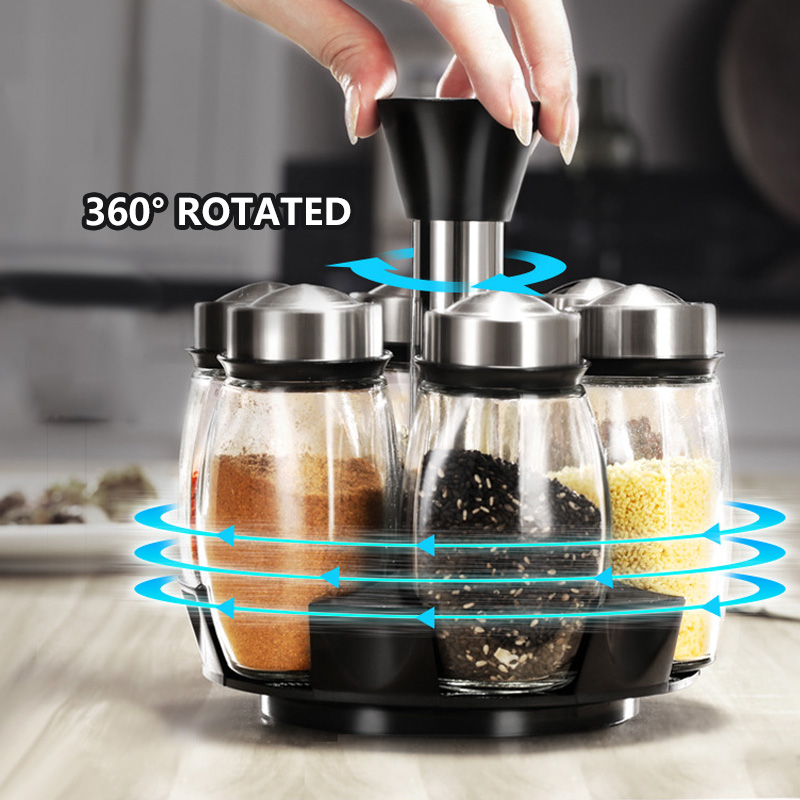 Spice And Condiments Glass Storage Jars (Set of 7)