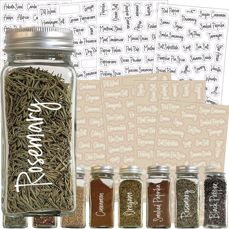Spice Bottle Labels (274 pcs, 8 Sheets) Spice Bottle Labels (274 pcs, 8 Sheets)