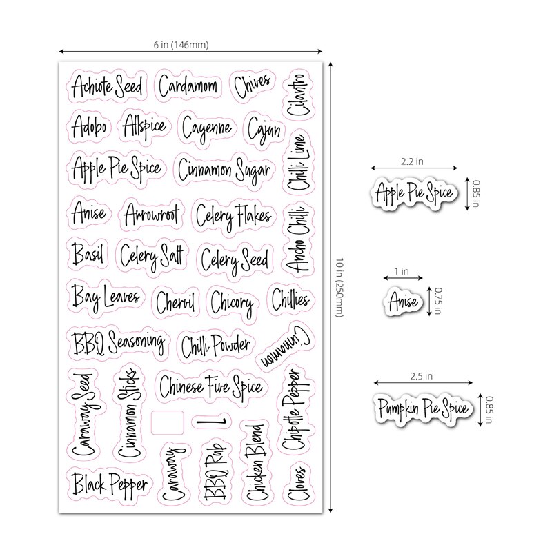 Spice Bottle Labels (274 pcs, 8 Sheets) Spice Bottle Labels (274 pcs, 8 Sheets)