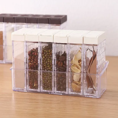 Spice Containers Set with Tray (6Pcs) Spice Containers Set with Tray (6Pcs)