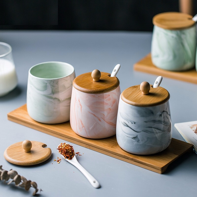 Spice Jar Set Ceramic Container 3pcs/set