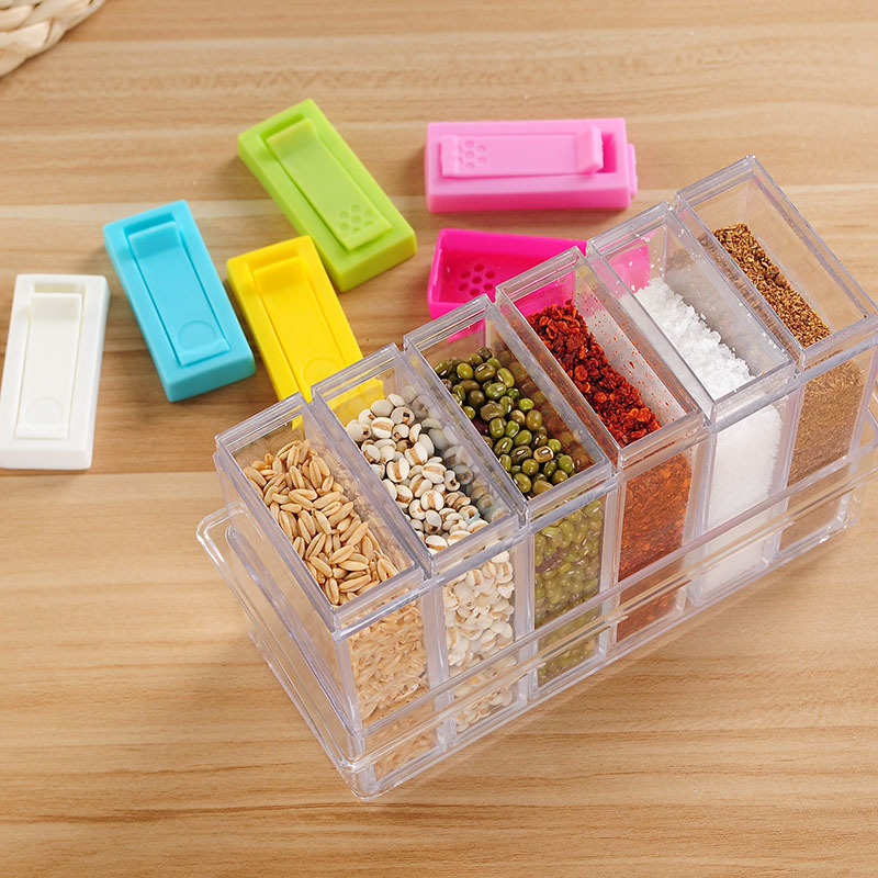 Spice Organizer Plastic Transparent Spice Jars (Set of 6) Spice Organizer Plastic Transparent Spice Jars (Set of 6)