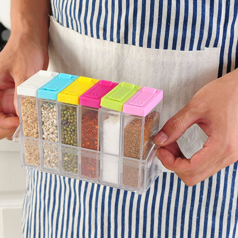 Spice Organizer Plastic Transparent Spice Jars (Set of 6) Spice Organizer Plastic Transparent Spice Jars (Set of 6)