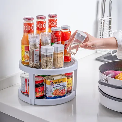 Spice Spinning Rack Two-Tier Organizer