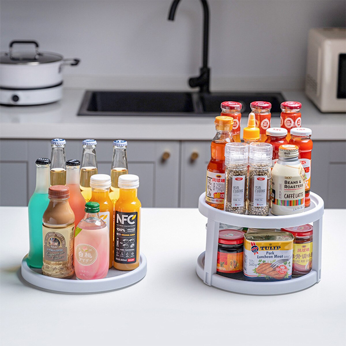 Spice Spinning Rack Two-Tier Organizer