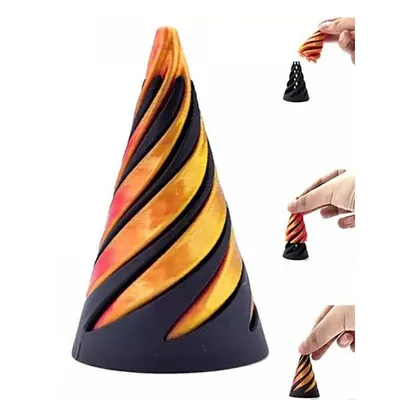 Spiral Cone Fidget Toy 3D Printed Helix Screw Decompression Impossible Pyramid Passthrough Sculpture Decompression
