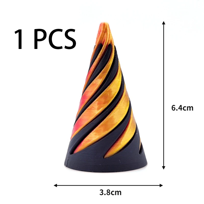 Spiral Cone Fidget Toy 3D Printed Helix Screw Decompression Impossible Pyramid Passthrough Sculpture Decompression