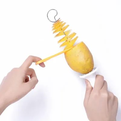 Spiral Potato Cutter Twisted Slice Potato Tower Whirlwind Potato Cut Diy Creative Fruit And Vegetable Spiral Slicer For