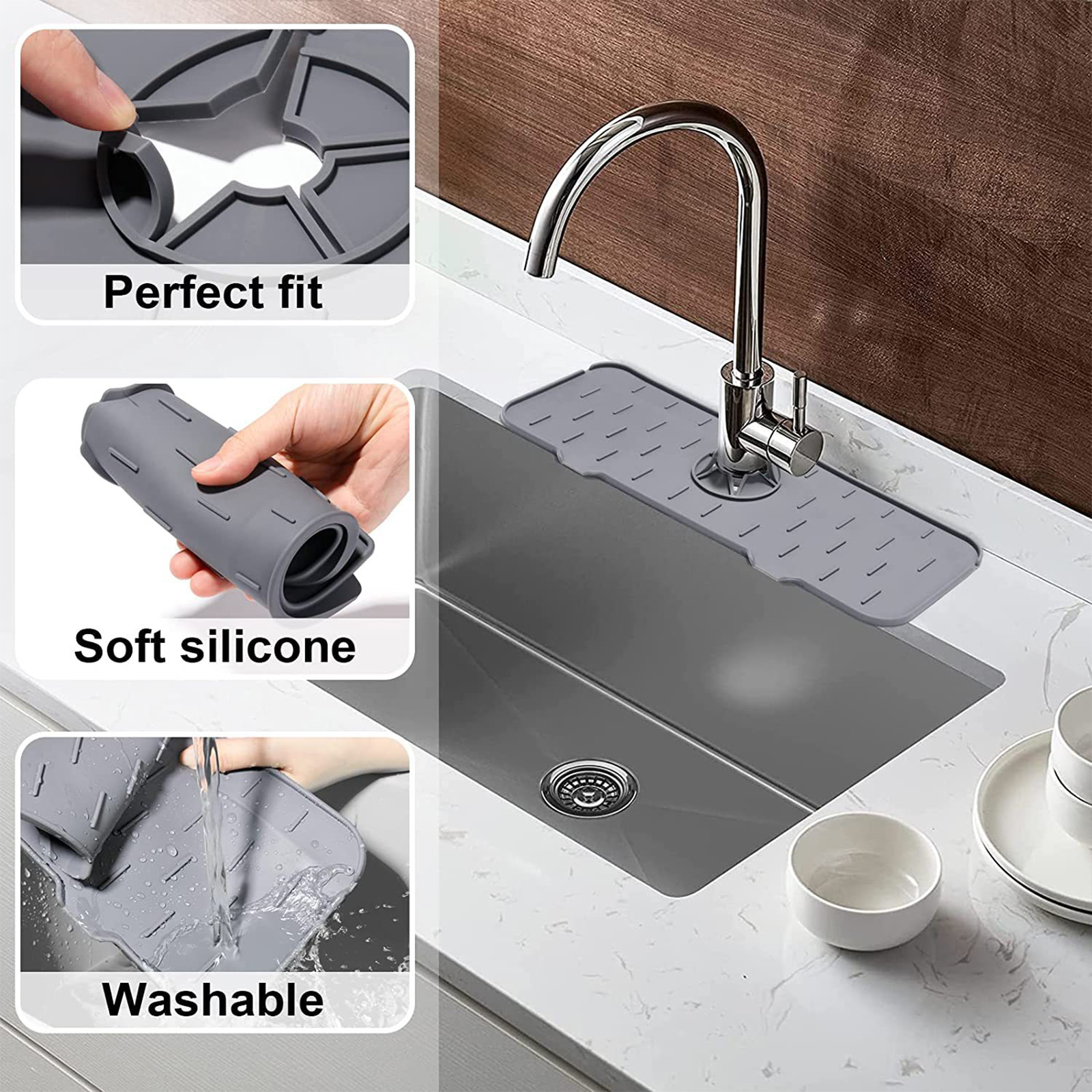 Splashproof Silicone Kitchen Faucet Mat Splashproof Silicone Kitchen Faucet Mat