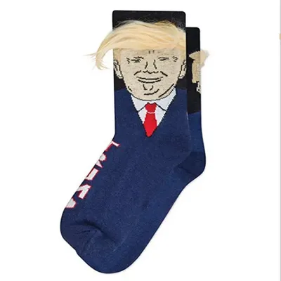 Spoof Funny President Donald Trump Socks With 3D Fake Hair Crew Socks Mens Compression Socks Streetwear Hip Hop Spoof Funny President Donald Trump Socks With 3D Fake Hair Crew Socks Mens Compression Socks Streetwear Hip Hop