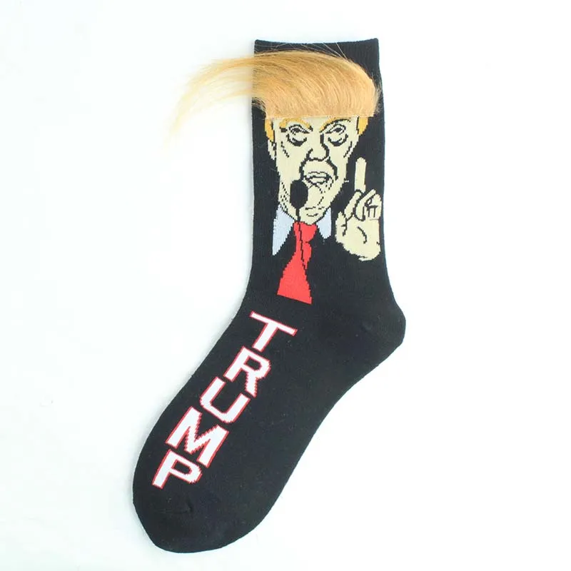 Spoof Funny President Donald Trump Socks With 3D Fake Hair Crew Socks Mens Compression Socks Streetwear Hip Hop Spoof Funny President Donald Trump Socks With 3D Fake Hair Crew Socks Mens Compression Socks Streetwear Hip Hop