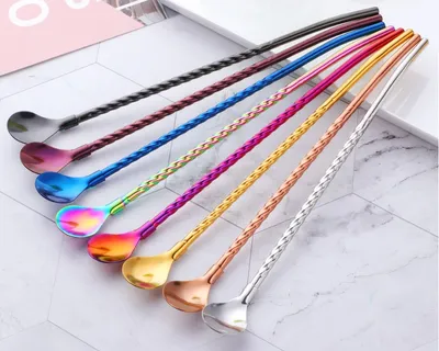Spoon Straws Reusable Colored Spoons (2Pcs) Spoon Straws Reusable Colored Spoons (2Pcs)