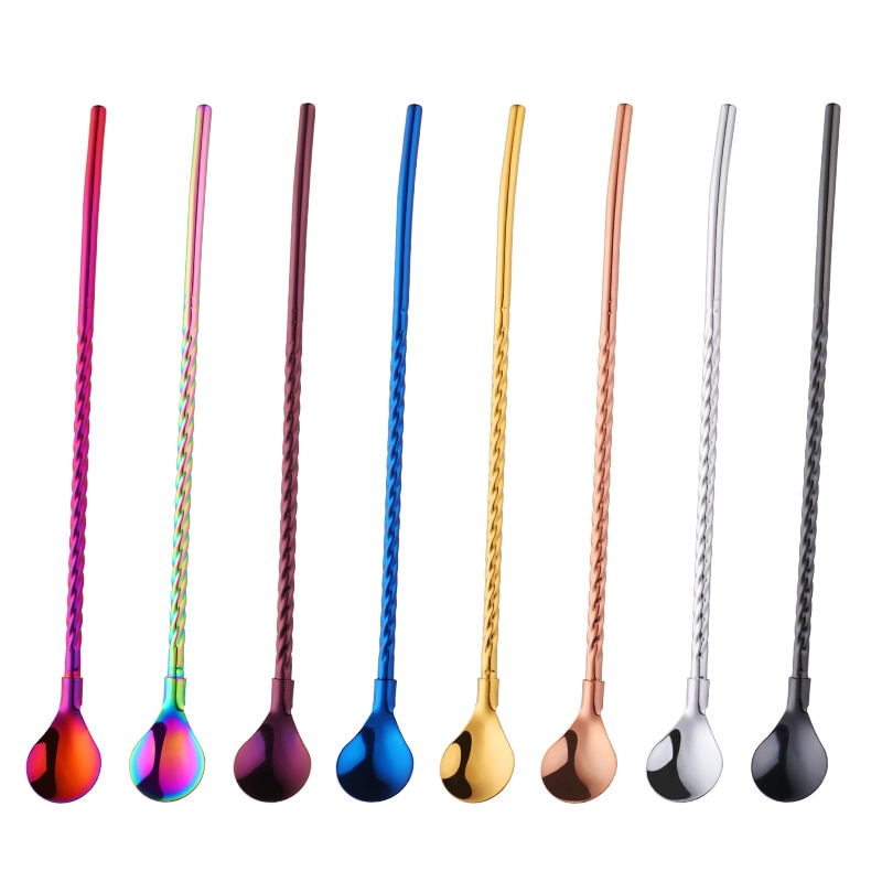 Spoon Straws Reusable Colored Spoons (2Pcs) Spoon Straws Reusable Colored Spoons (2Pcs)