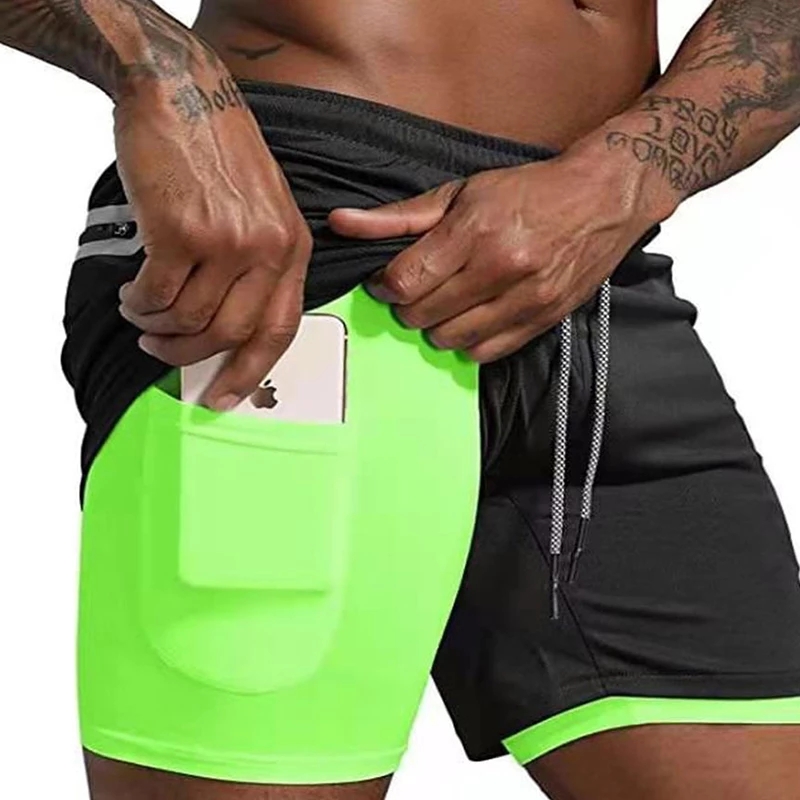 Sport Shorts Men Sportswear Double Deck Running Shorts 2 In 1 Beach Bottoms Summer Gym Fitness Training Jogging Short Sport Shorts Men Sportswear Double Deck Running Shorts 2 In 1 Beach Bottoms Summer Gym Fitness Training Jogging Short