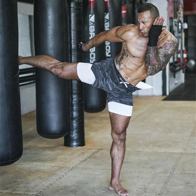 Sport Shorts Men Sportswear Double Deck Running Shorts 2 In 1 Beach Bottoms Summer Gym Fitness Training Jogging Short