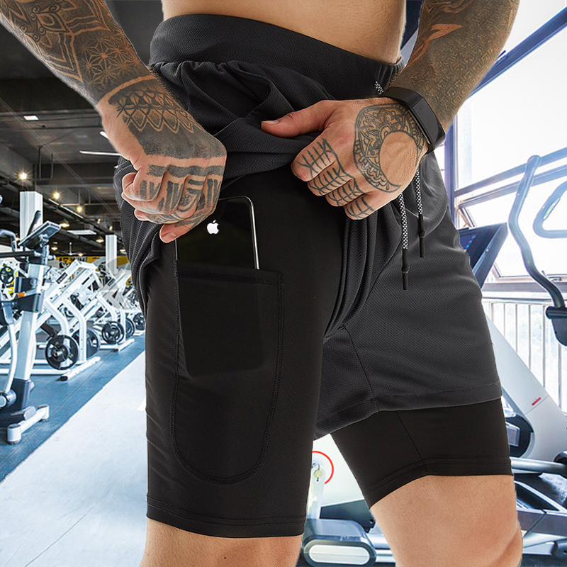 Sport Shorts Sportswear Double Deck Running Shorts 2 In 1 Beach Bottoms Summer Gym Fitness Training Jogging Short Pants