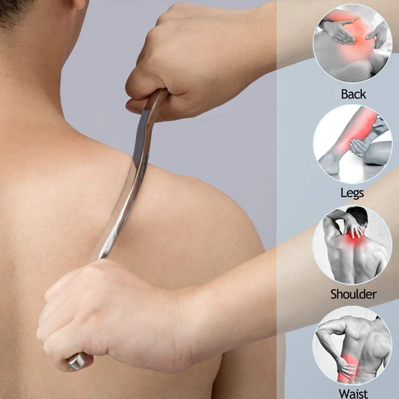 Sport Stainless Steel Long Gua Sha Tool-Guasha Long Bar Muscle Scraping Massage Tools-Help Relieve Sore Muscles Soft