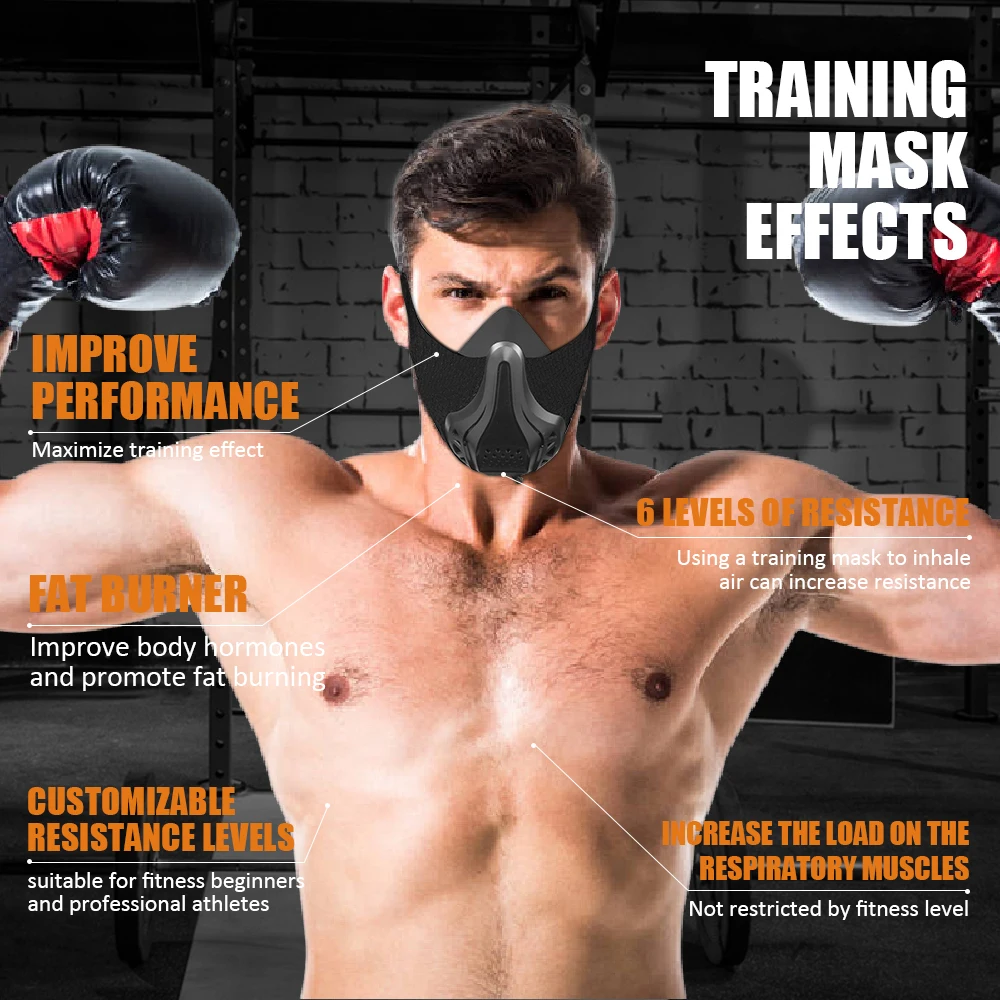 Sports Mask Adjustable 48 Breathing Levels Air Resistance Workout Running Gym Mask Fitness Exercise Physical Endurance Sports Mask Adjustable 48 Breathing Levels Air Resistance Workout Running Gym Mask Fitness Exercise Physical Endurance