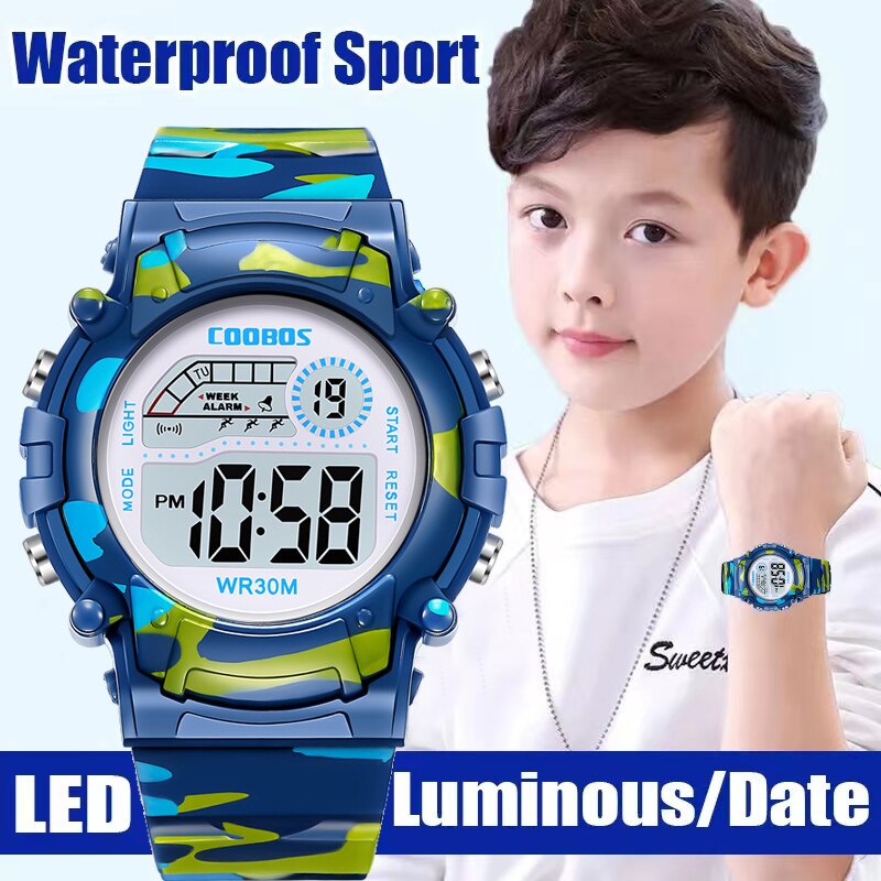 Sports Military Kids Digital Watches Student Childrens Watch Fashion Luminous LED Alarm Camouflage Sports Military Kids Digital Watches Student Childrens Watch Fashion Luminous LED Alarm Camouflage