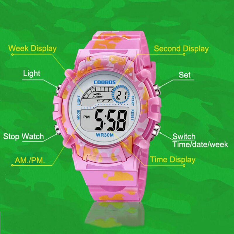 Sports Military Kids Digital Watches Student Childrens Watch Fashion Luminous LED Alarm Camouflage Sports Military Kids Digital Watches Student Childrens Watch Fashion Luminous LED Alarm Camouflage
