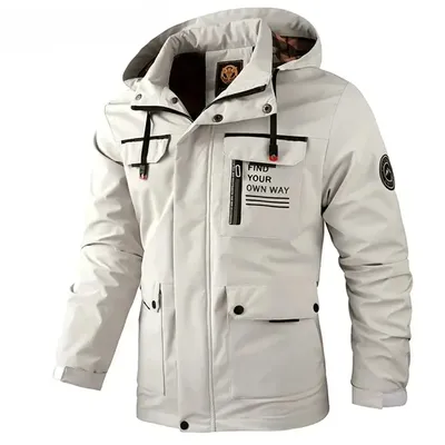 Spring And Autumn Men's Windbreaker Outdoor Soft Shell Windproof Waterproof Jacket Long-Sleeved Hooded Solid Color Spring And Autumn Men's Windbreaker Outdoor Soft Shell Windproof Waterproof Jacket Long-Sleeved Hooded Solid Color