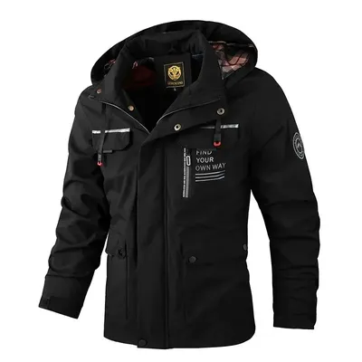 Spring And Autumn Men's Windbreaker Outdoor Soft Shell Windproof Waterproof Jacket Long-Sleeved Hooded Solid Color Spring And Autumn Men's Windbreaker Outdoor Soft Shell Windproof Waterproof Jacket Long-Sleeved Hooded Solid Color