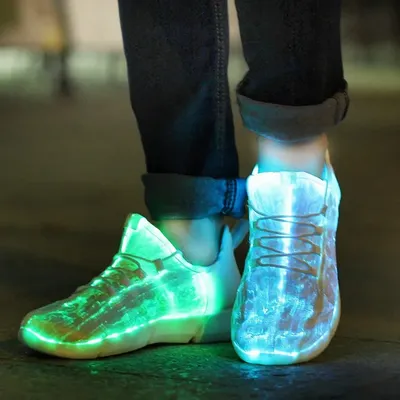 Spring Boy Luminous Glowing Sneakers Men Women Girl Kids LED Light Shoes Children Flashing Adults USB Recharge Fiber